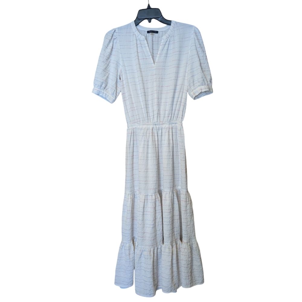 Tommy Hilfiger Prism Ripple Tiered Boho Dress Subtle Rainbow Stripes sz 2 - Picture 8 of 11